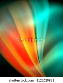 Neon holographic fluid color wave for web, wallpaper, pattern, texture and background. Vector illustration
