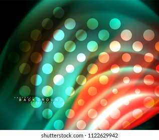 Neon holographic fluid color wave for web, wallpaper, pattern, texture and background. Vector illustration