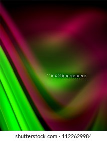Neon holographic fluid color wave for web, wallpaper, pattern, texture and background. Vector illustration