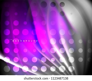 Neon holographic fluid color wave for web, wallpaper, pattern, texture and background. Vector illustration