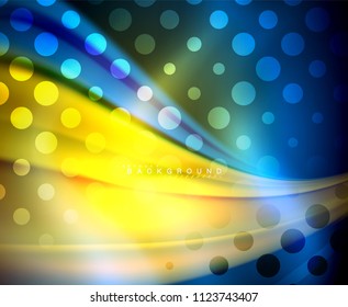 Neon holographic fluid color wave for web, wallpaper, pattern, texture and background. Vector illustration