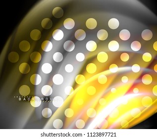 Neon holographic fluid color wave for web, wallpaper, pattern, texture and background. Vector illustration