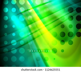 Neon holographic fluid color wave for web, wallpaper, pattern, texture and background. Vector illustration