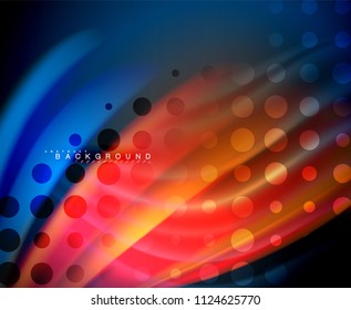 Neon holographic fluid color wave for web, wallpaper, pattern, texture and background. Vector illustration
