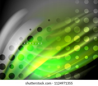 Neon holographic fluid color wave for web, wallpaper, pattern, texture and background. Vector illustration