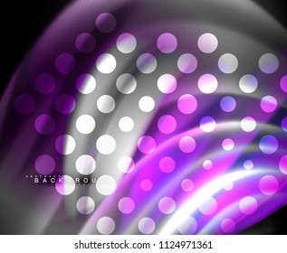 Neon holographic fluid color wave for web, wallpaper, pattern, texture and background. Vector illustration