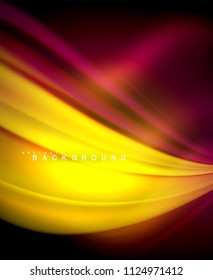 Neon holographic fluid color wave for web, wallpaper, pattern, texture and background. Vector illustration