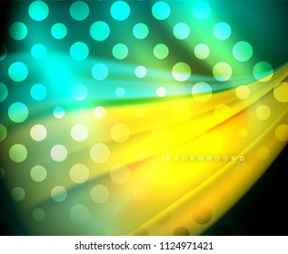Neon holographic fluid color wave for web, wallpaper, pattern, texture and background. Vector illustration