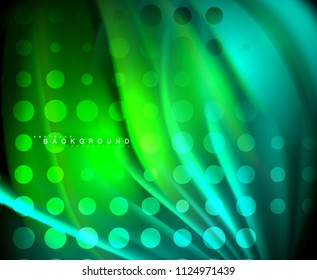 Neon holographic fluid color wave for web, wallpaper, pattern, texture and background. Vector illustration
