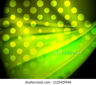 Neon holographic fluid color wave for web, wallpaper, pattern, texture and background. Vector illustration