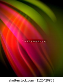 Neon holographic fluid color wave for web, wallpaper, pattern, texture and background. Vector illustration
