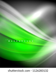 Neon holographic fluid color wave for web, wallpaper, pattern, texture and background. Vector illustration