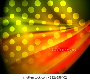 Neon holographic fluid color wave for web, wallpaper, pattern, texture and background. Vector illustration