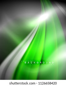 Neon holographic fluid color wave for web, wallpaper, pattern, texture and background. Vector illustration