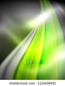 Neon holographic fluid color wave for web, wallpaper, pattern, texture and background. Vector illustration