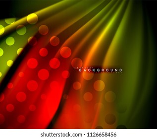 Neon holographic fluid color wave for web, wallpaper, pattern, texture and background. Vector illustration