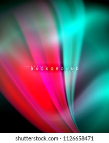 Neon holographic fluid color wave for web, wallpaper, pattern, texture and background. Vector illustration