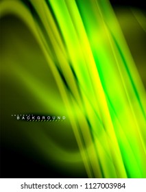 Neon holographic fluid color wave for web, wallpaper, pattern, texture and background. Vector illustration