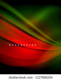 Neon holographic fluid color wave for web, wallpaper, pattern, texture and background. Vector illustration