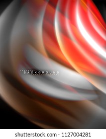 Neon holographic fluid color wave for web, wallpaper, pattern, texture and background. Vector illustration