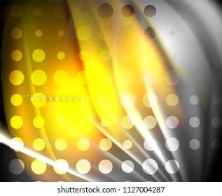 Neon holographic fluid color wave for web, wallpaper, pattern, texture and background. Vector illustration