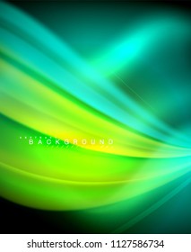 Neon holographic fluid color wave for web, wallpaper, pattern, texture and background. Vector illustration