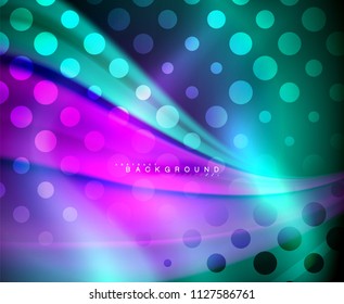 Neon holographic fluid color wave for web, wallpaper, pattern, texture and background. Vector illustration