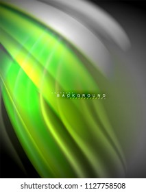 Neon holographic fluid color wave for web, wallpaper, pattern, texture and background. Vector illustration