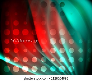Neon holographic fluid color wave for web, wallpaper, pattern, texture and background. Vector illustration