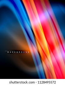 Neon holographic fluid color wave for web, wallpaper, pattern, texture and background. Vector illustration