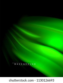 Neon holographic fluid color wave for web, wallpaper, pattern, texture and background. Vector illustration