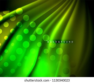 Neon holographic fluid color wave for web, wallpaper, pattern, texture and background. Vector illustration