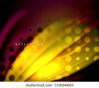 Neon holographic fluid color wave for web, wallpaper, pattern, texture and background. Vector illustration