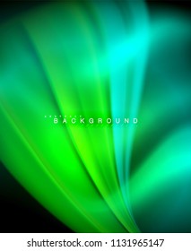 Neon holographic fluid color wave for web, wallpaper, pattern, texture and background. Vector illustration