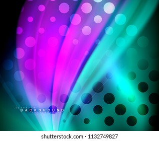 Neon holographic fluid color wave for web, wallpaper, pattern, texture and background. Vector illustration
