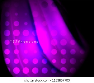 Neon holographic fluid color wave for web, wallpaper, pattern, texture and background. Vector illustration