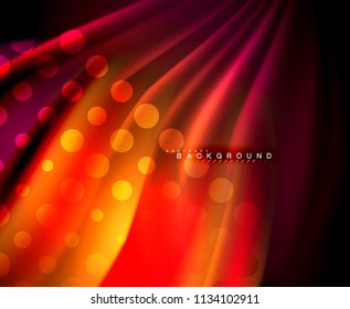Neon holographic fluid color wave for web, wallpaper, pattern, texture and background. Vector illustration