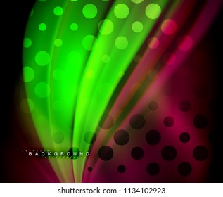 Neon holographic fluid color wave for web, wallpaper, pattern, texture and background. Vector illustration