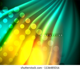 Neon holographic fluid color wave for web, wallpaper, pattern, texture and background. Vector illustration