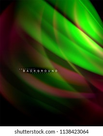 Neon holographic fluid color wave for web, wallpaper, pattern, texture and background. Vector illustration