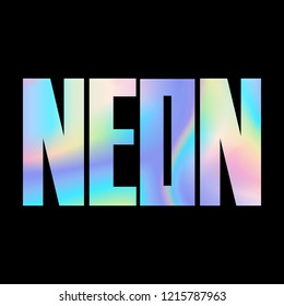 Neon holographic modern abstract T-shirt fashion print