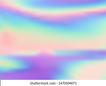 Neon holographic paper fluid gradient backdrop. Refulgent iridescent mermaid background. Liquid colors neon background. Stylish blurred splash holographic vector wrapping paper.