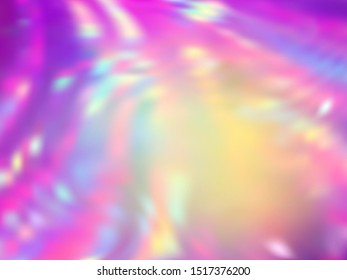 Neon holographic paper fluid gradient backdrop. Mesmerizing iridescent mermaid background. Liquid colors splash background. Stylish blurred splash holographic vector wrapping paper.