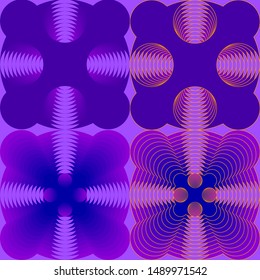 Neon holographic seamless pattern with circle elements. Simple backgrounds pattern.circle. Vector 80s Retro Style Striped. Minimal vaporwave / synthwave style shape.