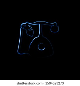 Neon home phone icon, vector telephone illustration.