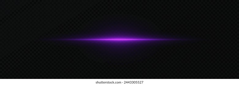 Neon horizontal flare and light. Light line.	