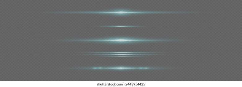 Destello Horizontal de neón y luz. Línea de luz.