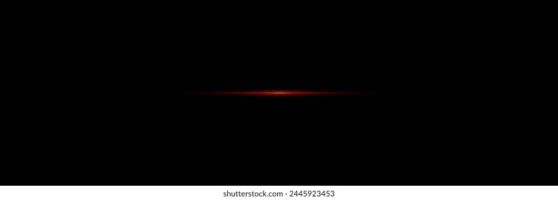 Neon horizontal flare and light. Light line.