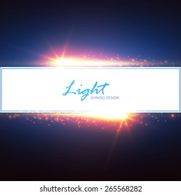 Neon horizontal frame. Vector illustration