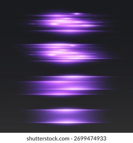 Efecto de rayos de luz Horizontales de neón